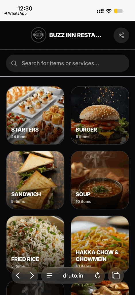 Your menu, online in minutes